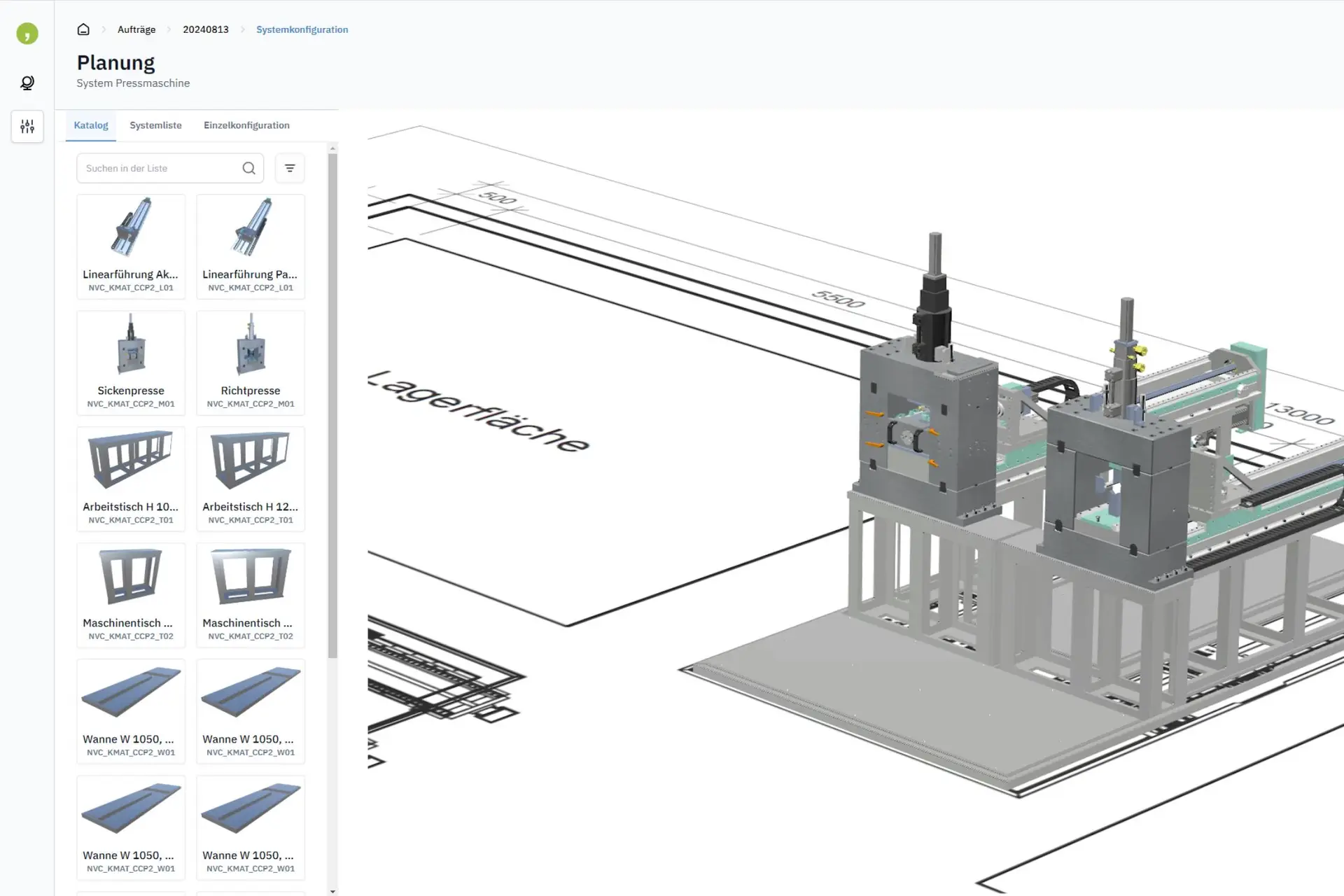 3D Systemkonfiguration Lagerflaeche Perspektive 2