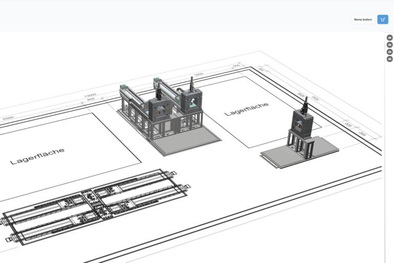 3D Systemkonfiguration Lagerflaeche Perspektive